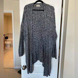 Urban Outfitters Longline Cable Knit Cardigan in Blue